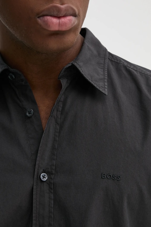 BOSS Orange cămașă de bărbați din bumbac Relegant_6_M 50518304 negru