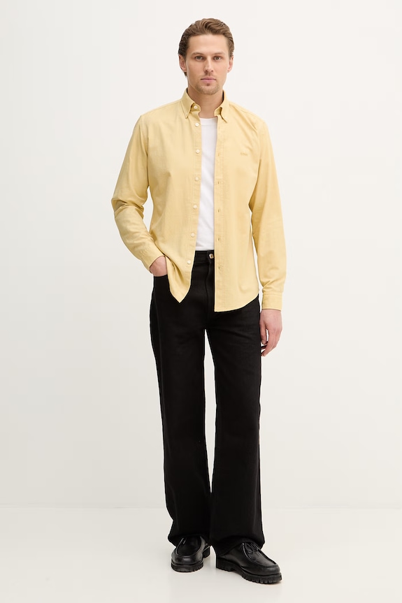 Бавовняна сорочка BOSS Orange 50519707 жовтий AA00