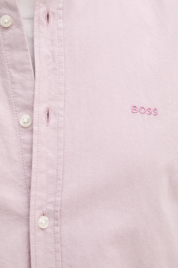 Хлопковая рубашка BOSS Orange 50519707 розовый