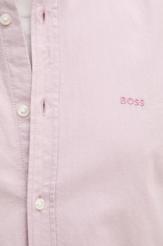 Хлопковая рубашка BOSS Orange 50519707 розовый