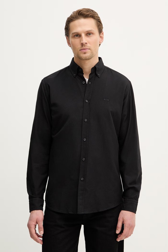Бавовняна сорочка BOSS Orange чорний 50519707