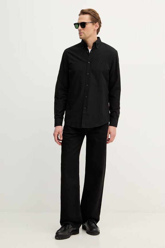 Бавовняна сорочка BOSS Orange 50519707 чорний AA00