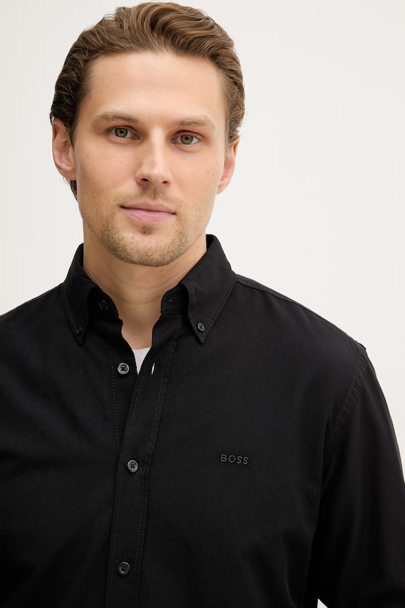 Бавовняна сорочка BOSS Orange чорний 50519707