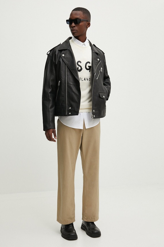 MSGM koszula bawełniana 3740ME02.247505 biały AW24