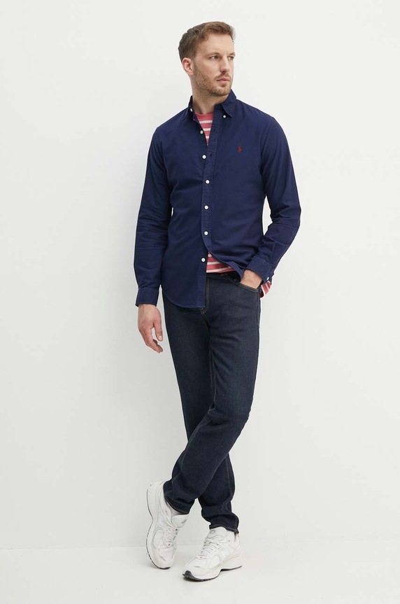 Clothing Polo Ralph Lauren cotton shirt 710767828 navy