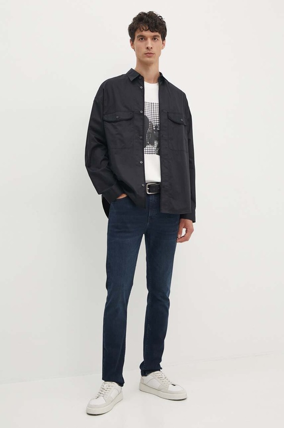 Odzież Armani Exchange koszula bawełniana 6DZCL7.ZN3CZ czarny