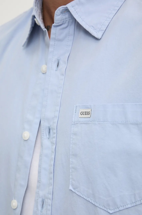 Bavlnená košeľa Guess Jeans M4YH35.WGCF1 modrá SS26