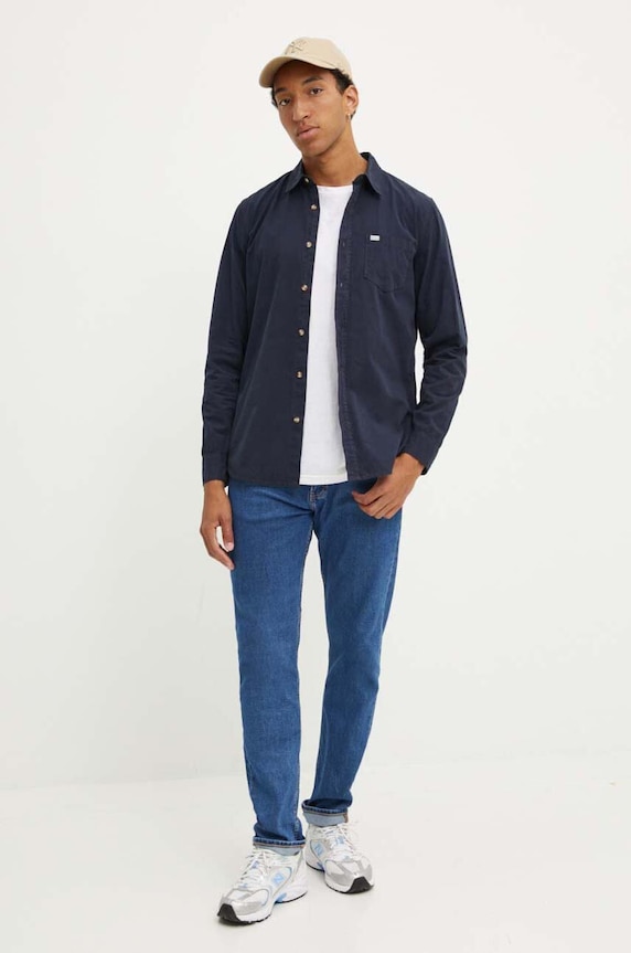 Guess Jeans camasa din bumbac M4YH35.WGCF1 bleumarin SS26