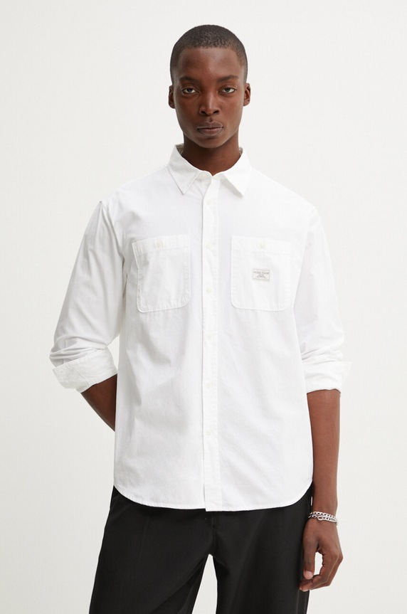 Bavlnená košeľa Guess Jeans jednofarebný biela M4YH37.WGCF1