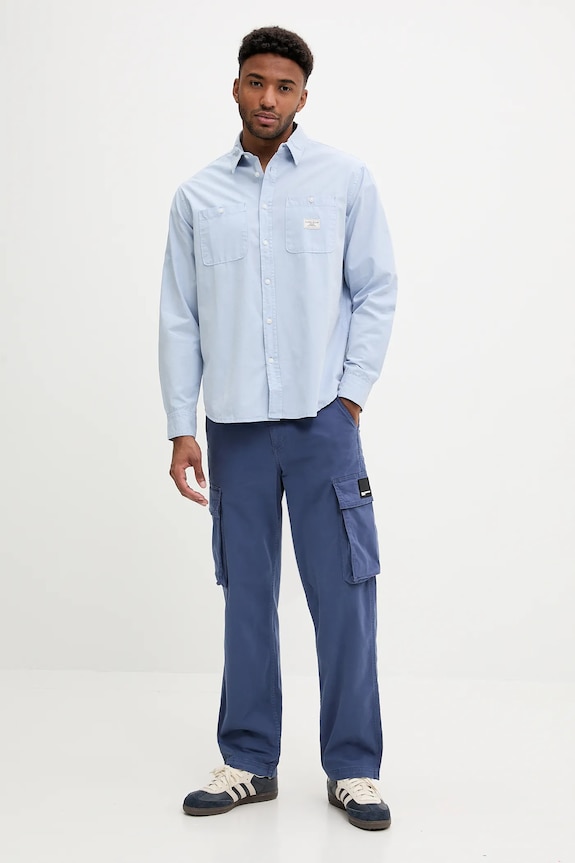 Bombažna srajca Guess Jeans M4YH37.WGCF1 modra SS26