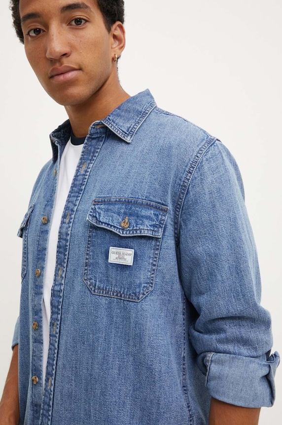Джинсова сорочка Guess Jeans блакитний M4YH56.D5EI2