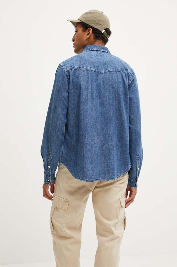 Odzież Guess Jeans koszula jeansowa M4YH55.D5EI1 niebieski