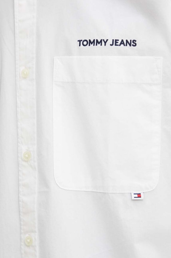 Bavlněná košile Tommy Jeans DM0DM19525 bílá AW24