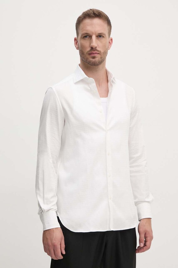 Bavlnená košeľa Emporio Armani regular biela 6D1C86.1NIUZ
