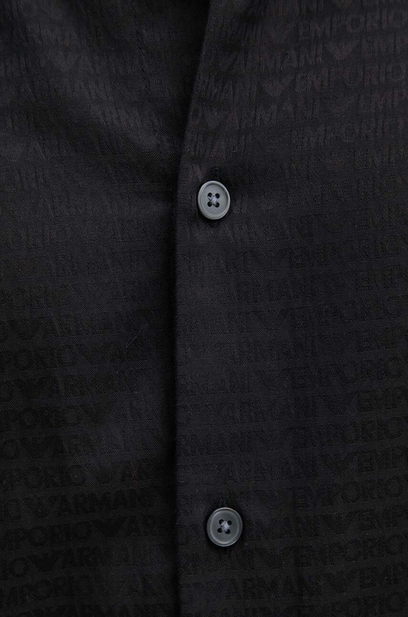 Emporio Armani camicia in cotone 6D1C86.1NIUZ nero AW24