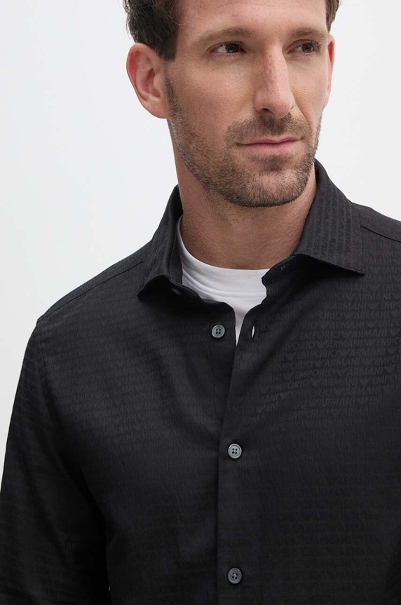 Emporio Armani camicia in cotone 6D1C86.1NIUZ nero