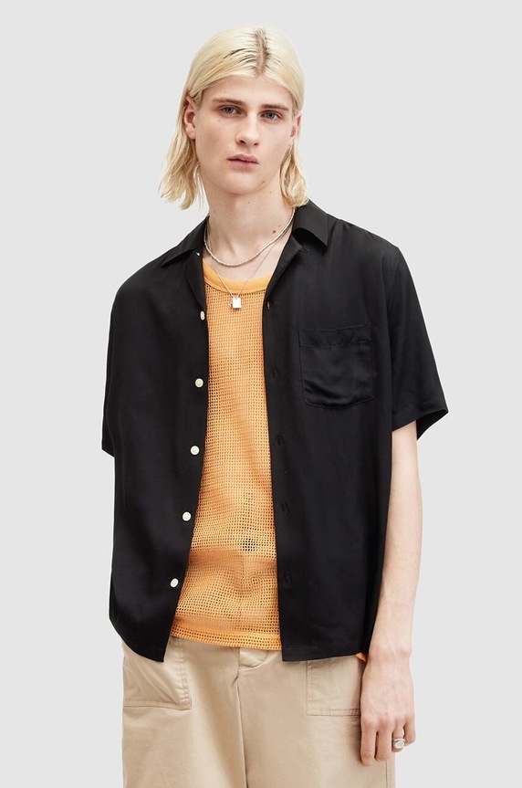 Рубашка AllSaints SUNSMIRK SS короткий чёрный M043SA