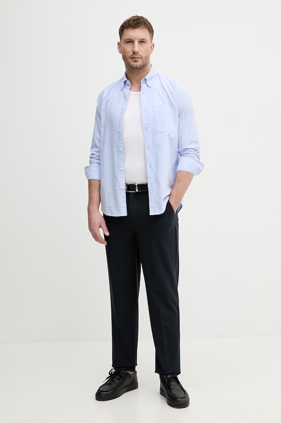 United Colors of Benetton риза мъжка памучна 5FGBUQ04C син SS26