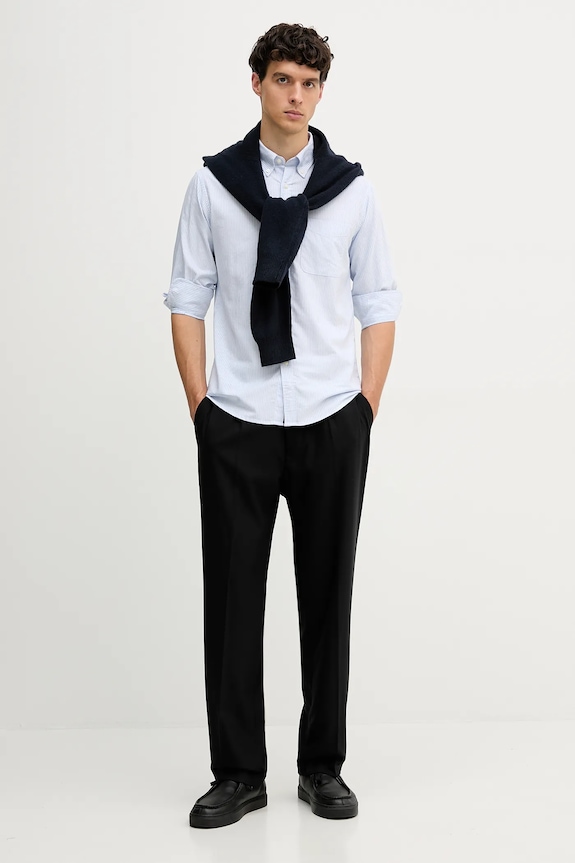 United Colors of Benetton πουκάμισο ανδρικό βαμβακερό 5FGBUQ04C μπλε SS26