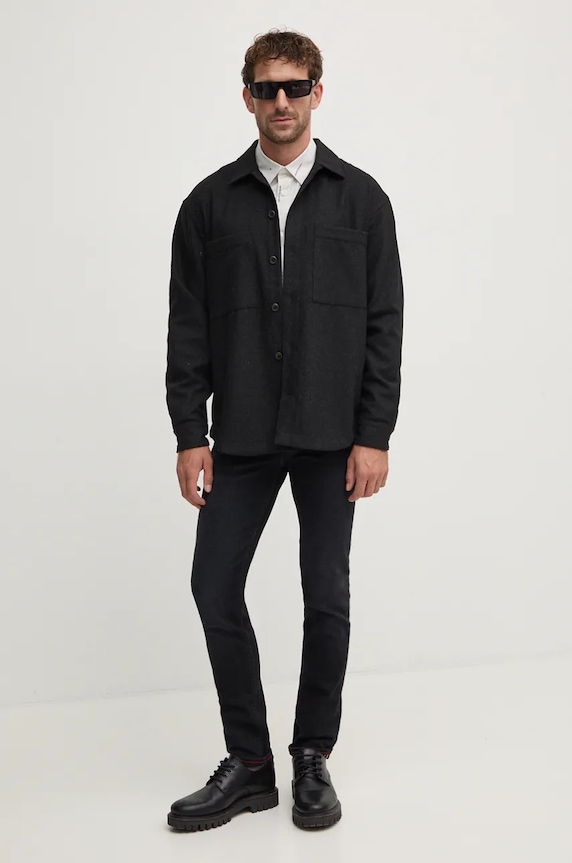 Îmbrăcăminte Armani Exchange camasa din bumbac 6DZC06.ZN5DZ alb
