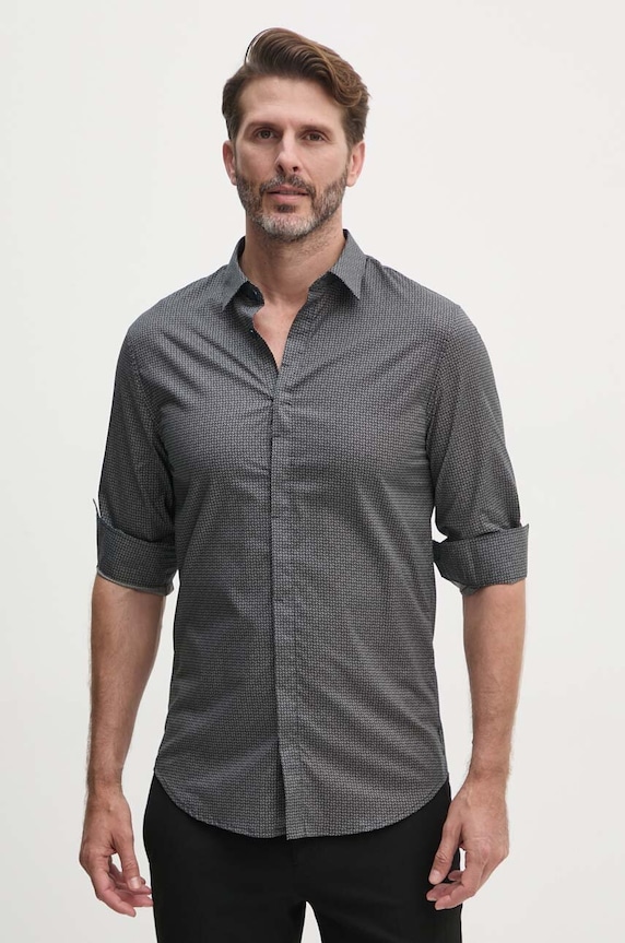 Armani Exchange koszula wzorzyste granatowy 6DZC25.ZNEAZ