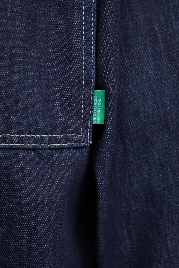 United Colors of Benetton cămașă jeans 5SAWUQ051 bleumarin AW24