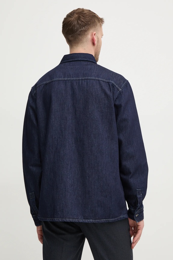 United Colors of Benetton cămașă jeans bleumarin 5SAWUQ051