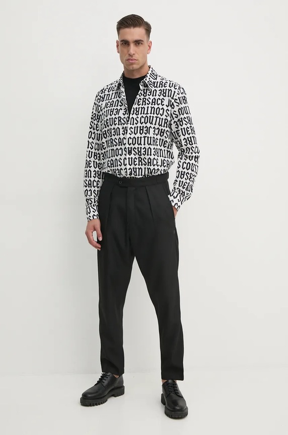 Versace Jeans Couture koszula bawełniana 77GAL2R0.NS469 biały AW24