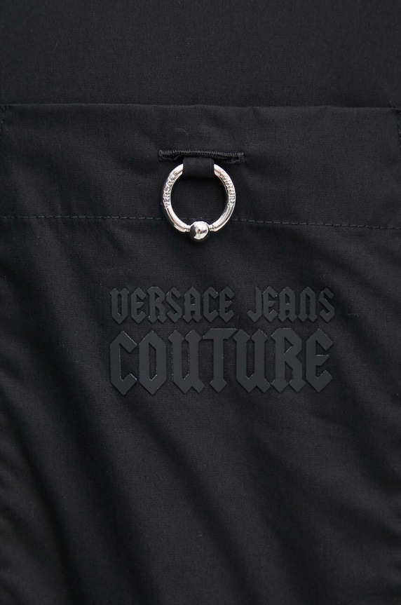 Βαμβακερό πουκάμισο Versace Jeans Couture 77GAL218.N0132 μαύρο
