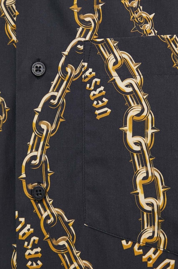 Βαμβακερό πουκάμισο Versace Jeans Couture 77GAL2R1.NS485 μαύρο