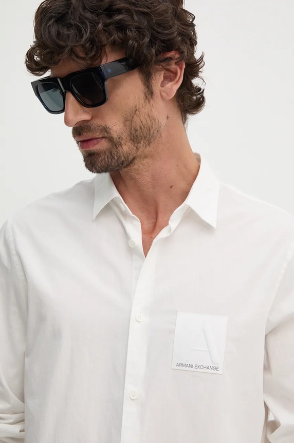 Bavlnená košeľa Armani Exchange 6DZC20.ZNXLZ biela