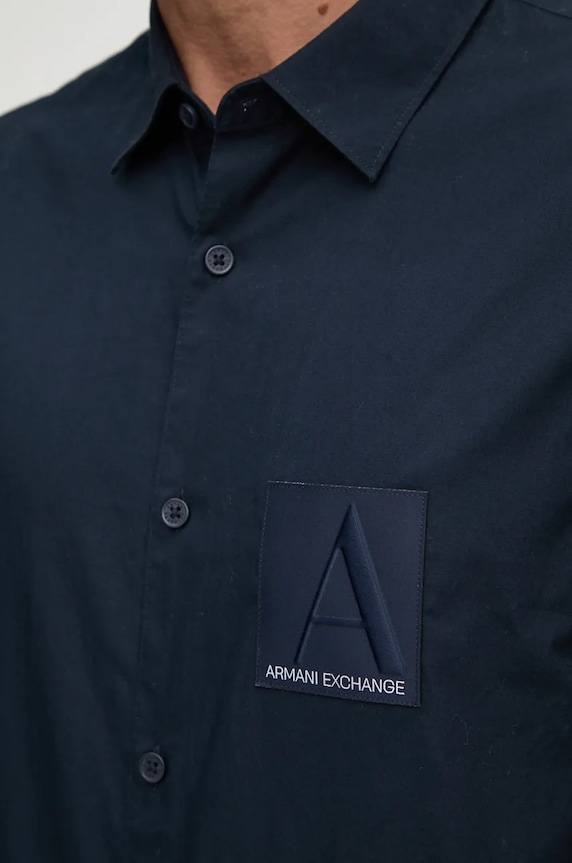 Bavlněná košile Armani Exchange 6DZC20.ZNXLZ námořnická modř