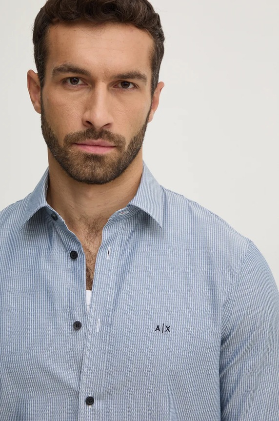 Košile Armani Exchange 6DZC30.ZN5UZ modrá