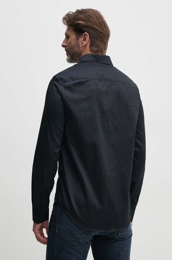 Bavlněná košile Armani Exchange námořnická modř 6DZC45.ZNZRZ