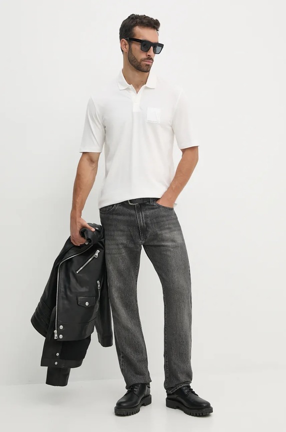 Polo majica Armani Exchange 6DZFJA.ZJXHZ bijela AW24
