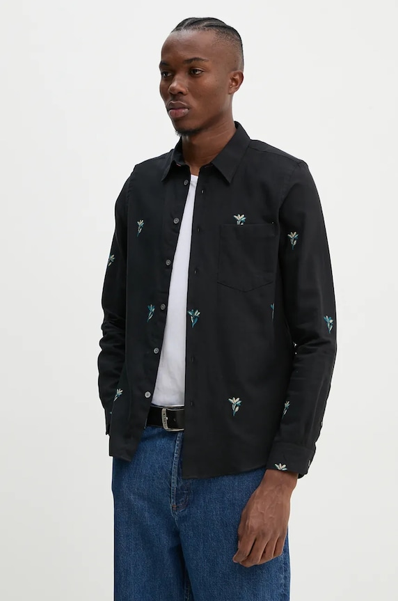 PS Paul Smith camasa din bumbac lung negru M2R.614P.N22179