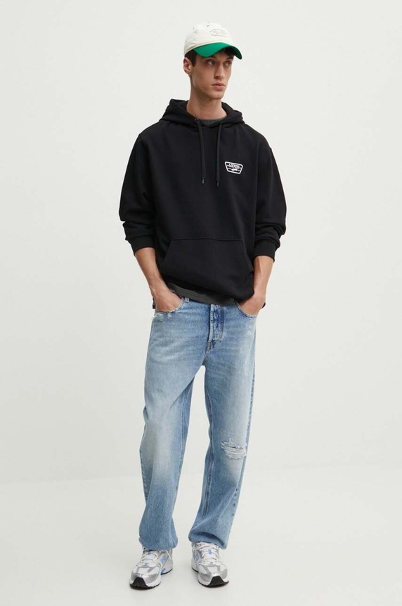 Bavlněná mikina Vans VN000HNZBLK1 černá AW24