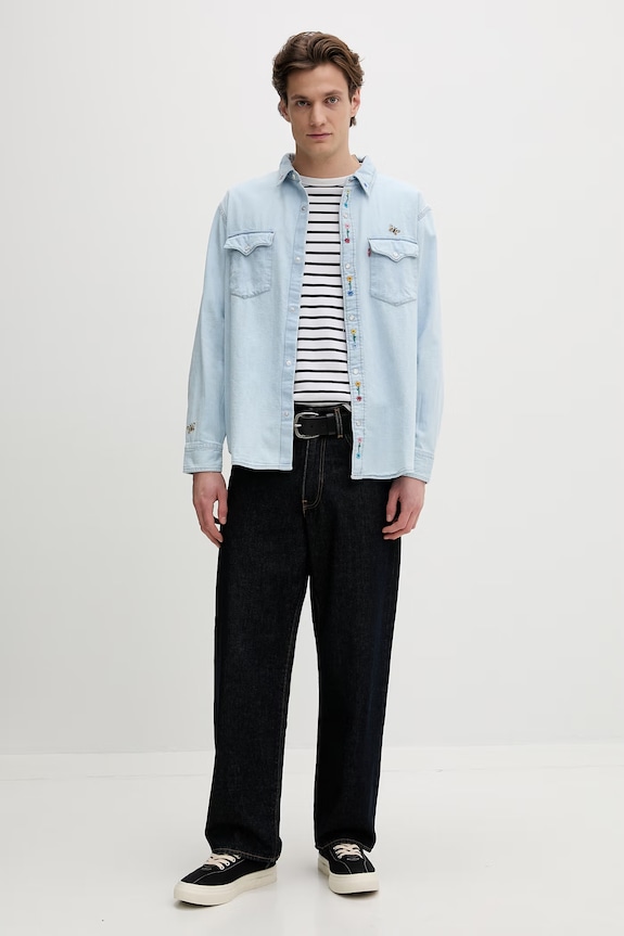 Levi's cămașă jeans A1919 albastru AA00