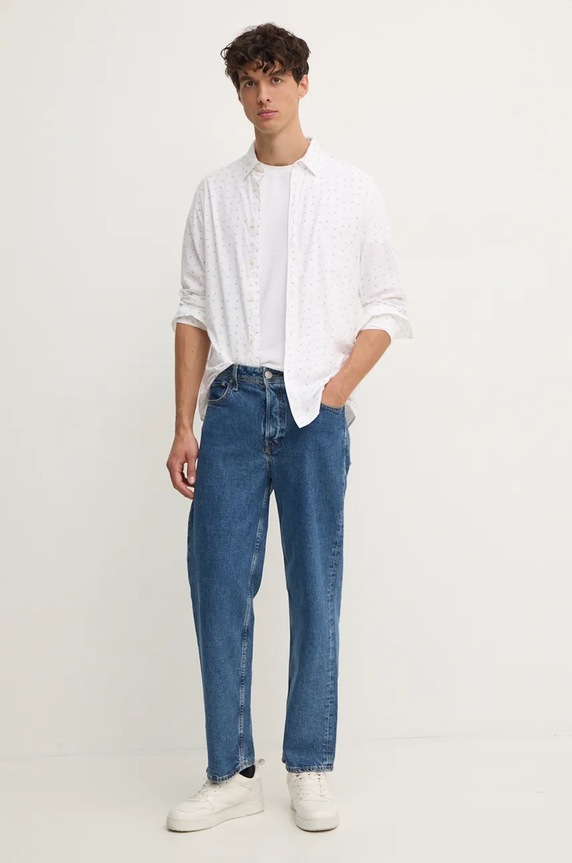 Odzież Pepe Jeans koszula bawełniana MEIR PM308718 biały