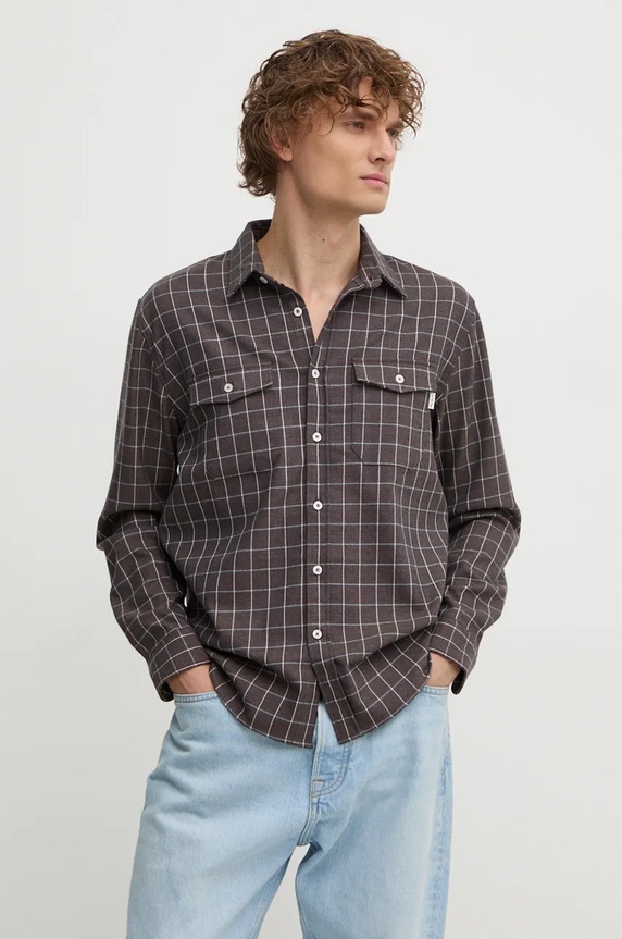 Pepe Jeans koszula MESSON wzorzyste brązowy PM308731