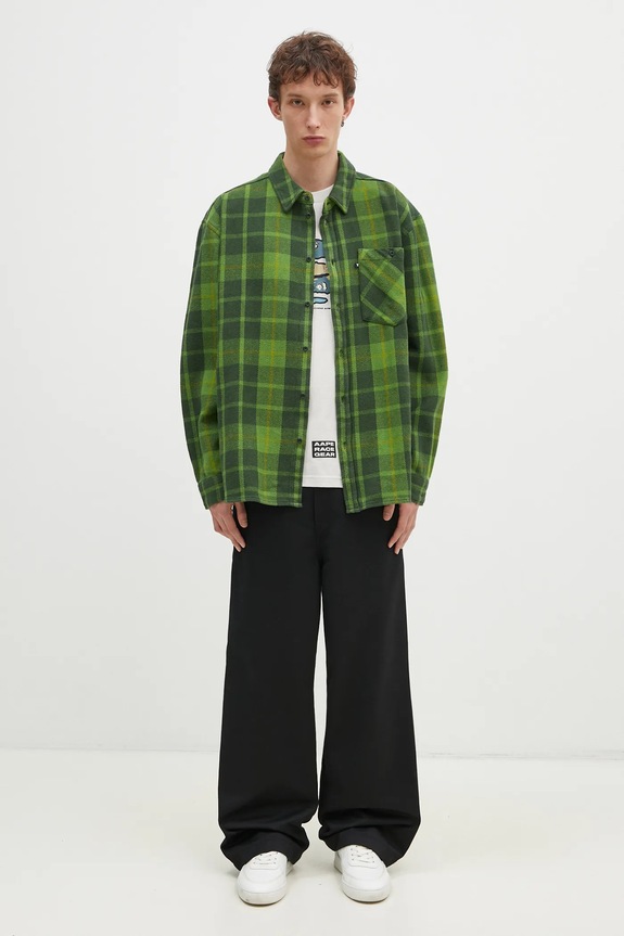 Wood Wood cotton shirt Day Heavy Flannel Shirt GOTS green 10325302.5167