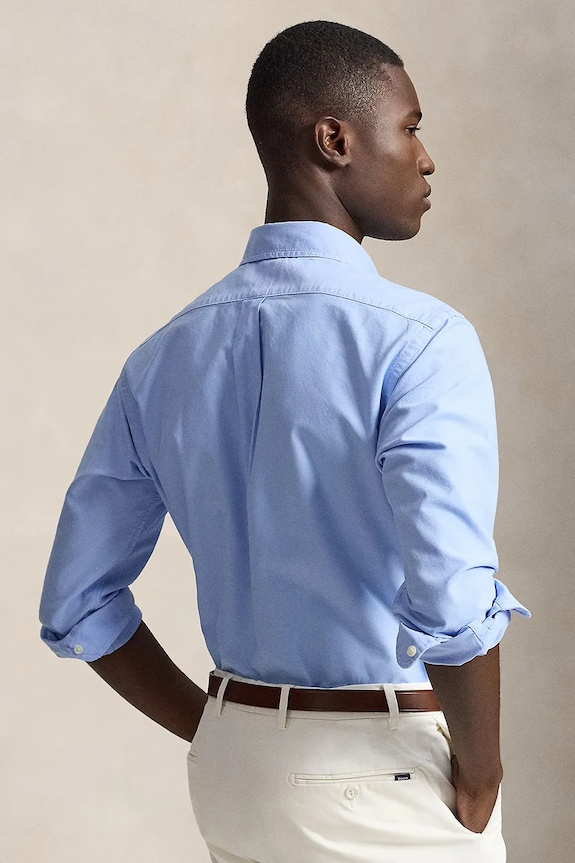 Polo Ralph Lauren košile pánská bavlněná 710805564 modrá SS26