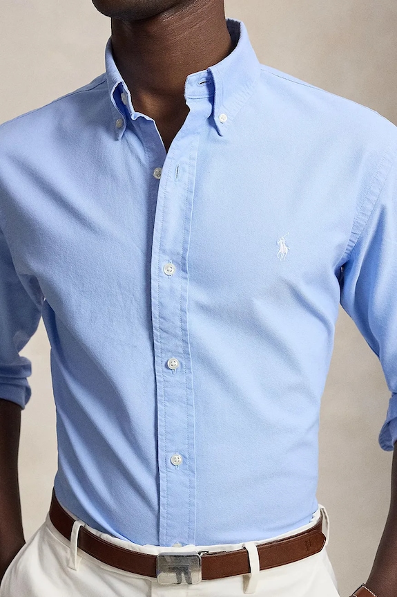 Polo Ralph Lauren košile pánská bavlněná modrá 710805564