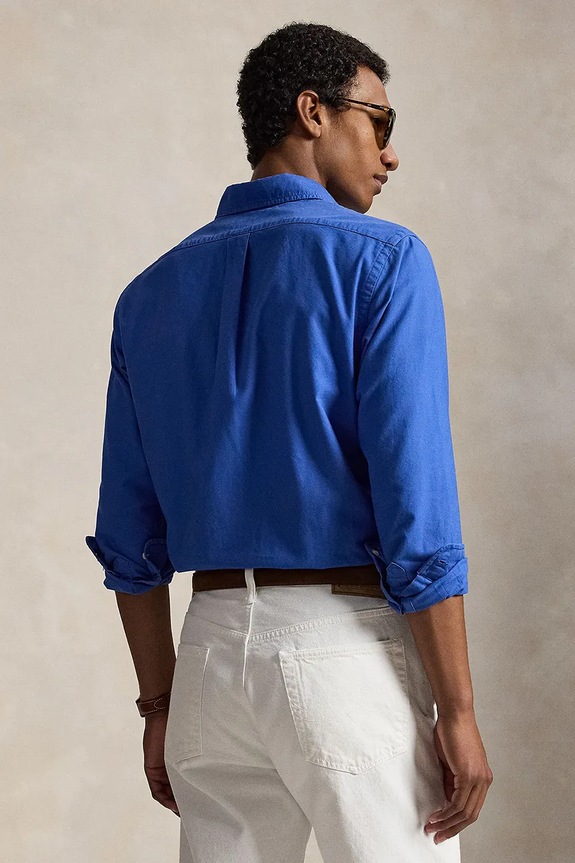 Polo Ralph Lauren košile pánská bavlněná 710805564 modrá SS26