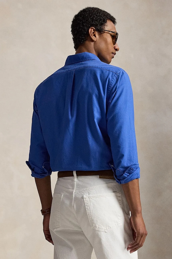 Polo Ralph Lauren košile pánská bavlněná 710805564 modrá SS26