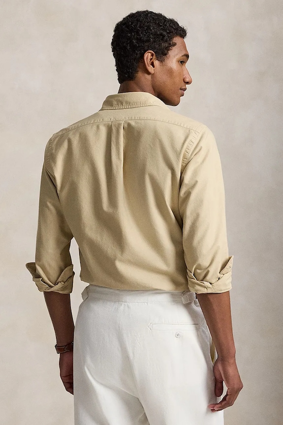 Polo Ralph Lauren koszula męska bawełniana 710805564 beżowy SS26