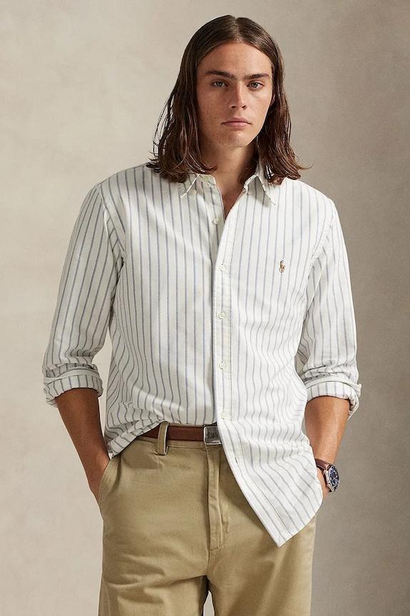 Bavlnená košeľa Polo Ralph Lauren regular biela 710928918