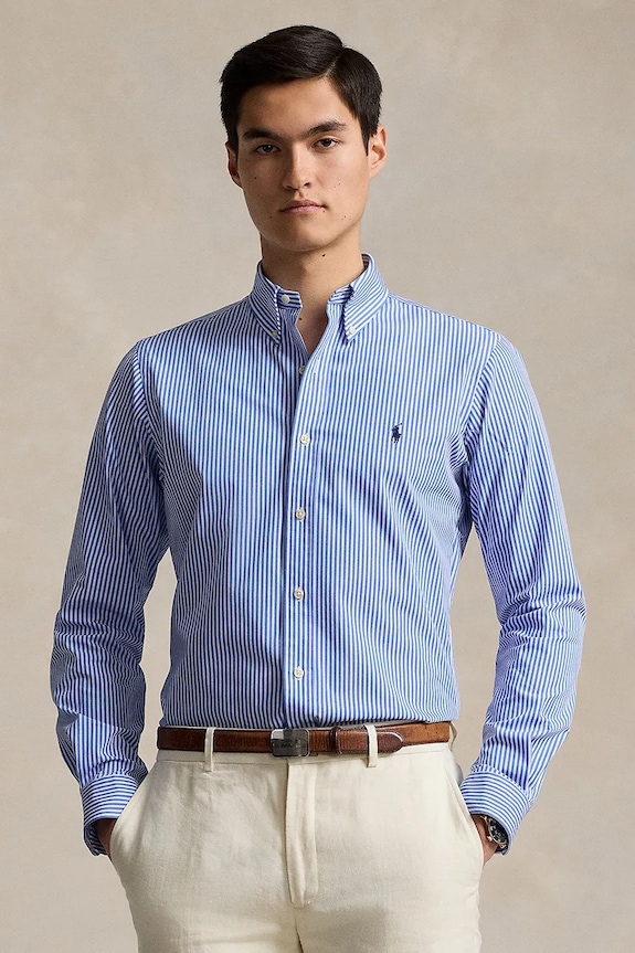 Polo Ralph Lauren košulja muška od pamuka regular plava 710929346