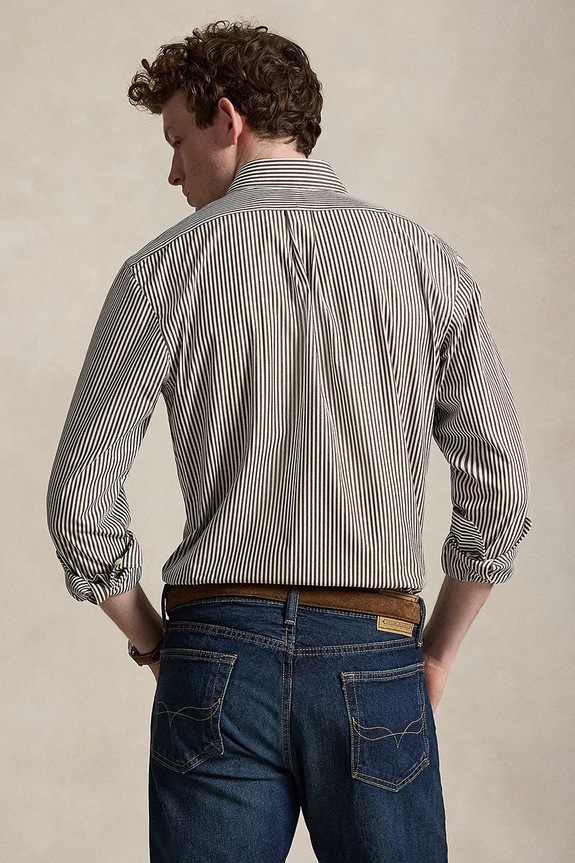 Polo Ralph Lauren koszula męska bawełniana 710929346 brązowy SS26