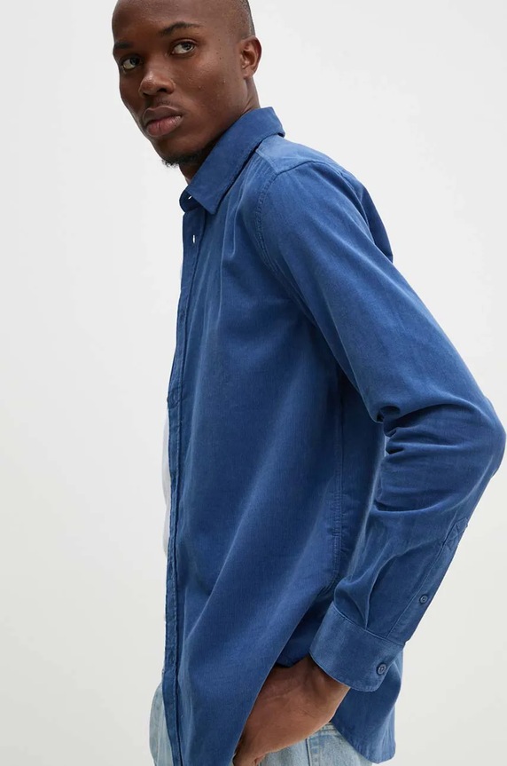 Samsoe Samsoe camicia in velluto a coste SALIAM M10000028 blu navy